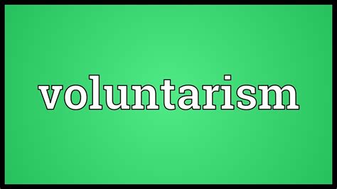 voluntarism meaning